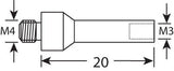 M4 - M4 to M3 thread adapter, extra long, stainless steel. - CMMshop.ca