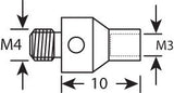 M4 - M4 to M3 thread adapter, stainless steel. - CMMshop.ca