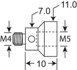 M4 - M4 to M5 thread adapter, stainless steel. - CMMshop.ca